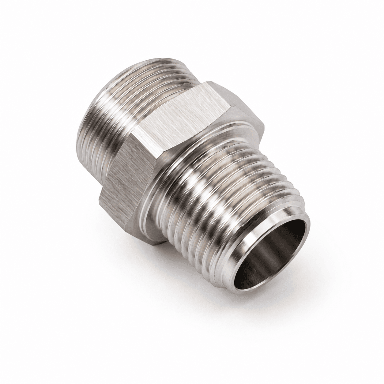 SS Dual Male-Thread Straight Connector